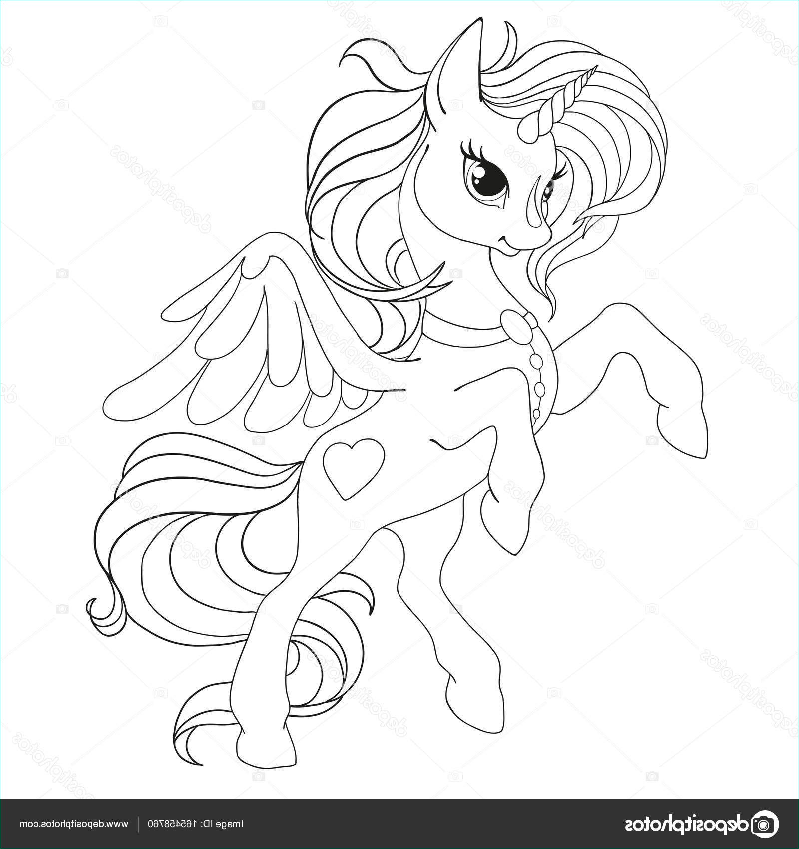 stock illustration coloring book page unicorn fabulous