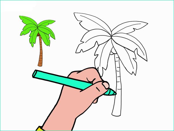 palmier dessin facile