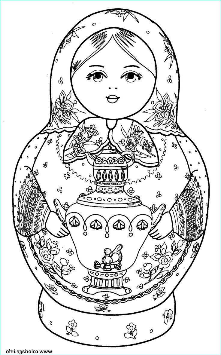 matryoshka dolls 2 poupee russe coloriage dessin