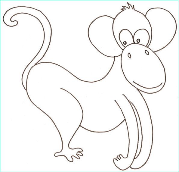coloriage un singe rigolo facilement dessine