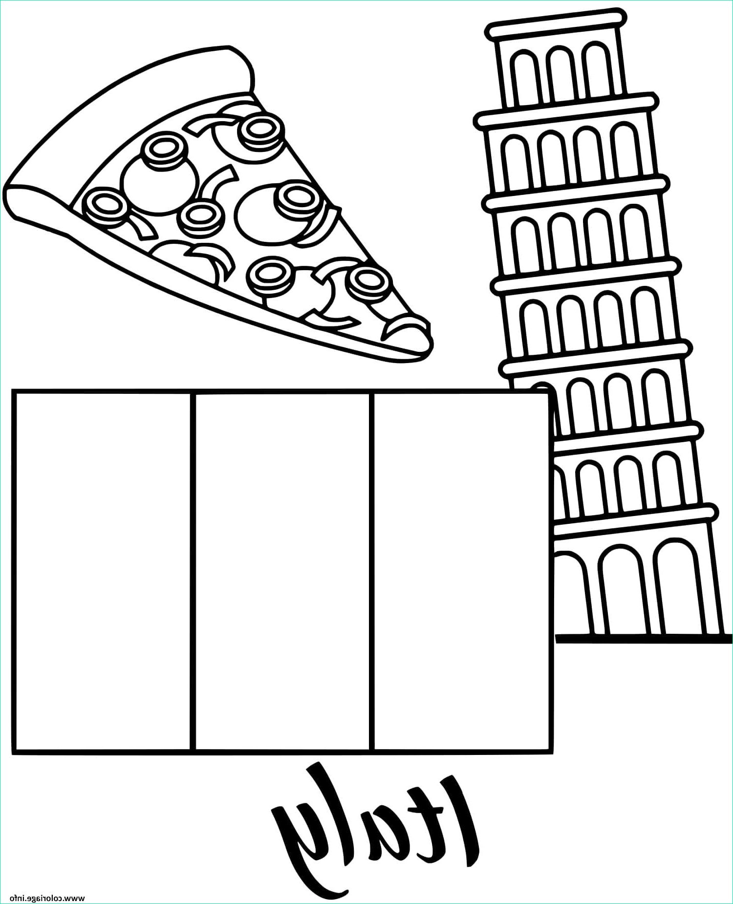 italie drapeau piza coloriage dessin