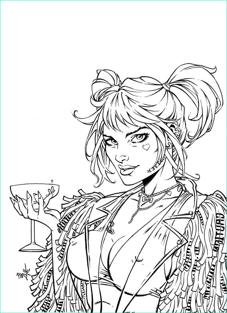printable harley quinn birds of prey coloring pages