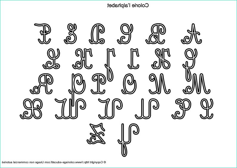 alphabet cursive a colorier