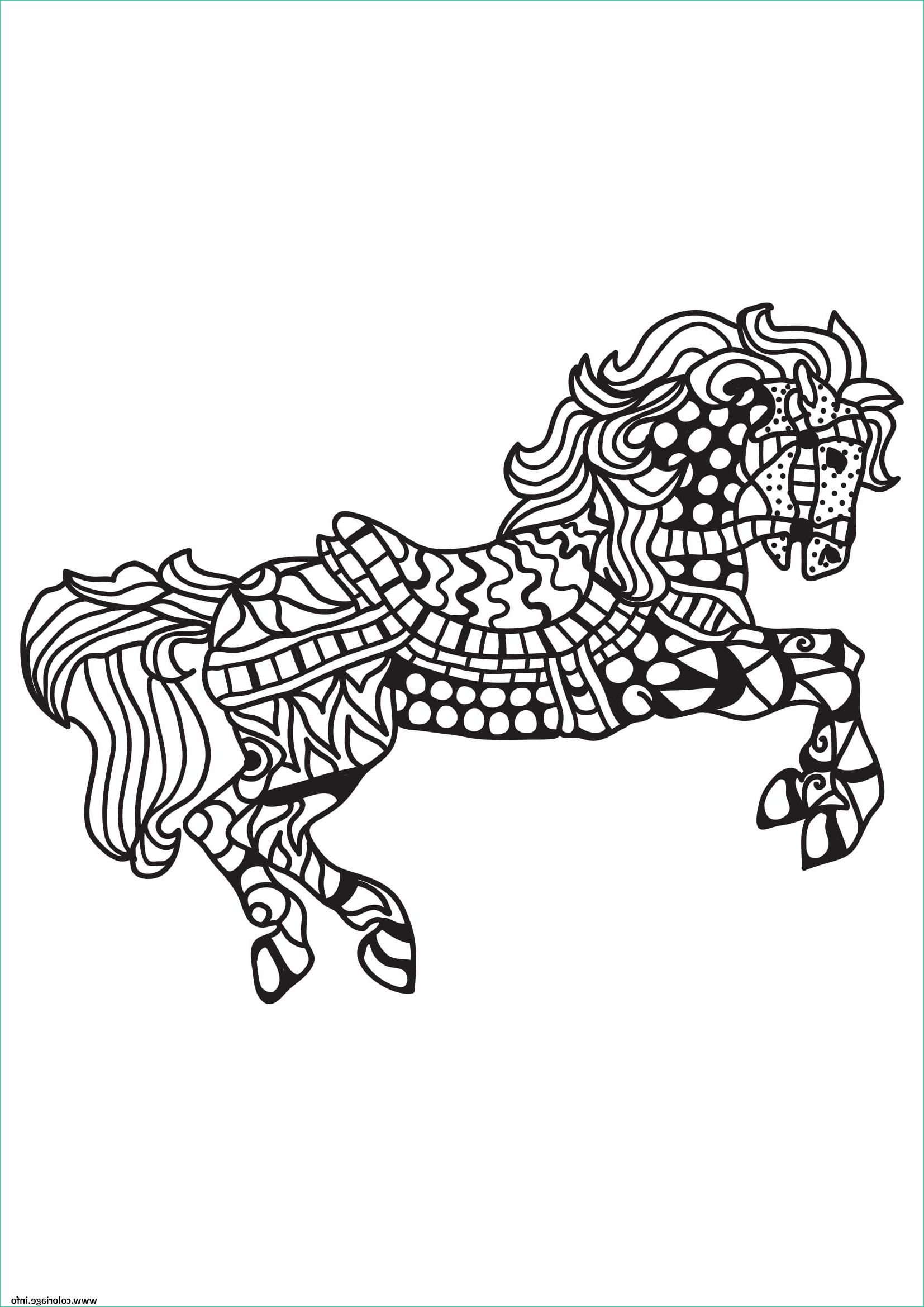 adulte cheval mandala 3 coloriage dessin