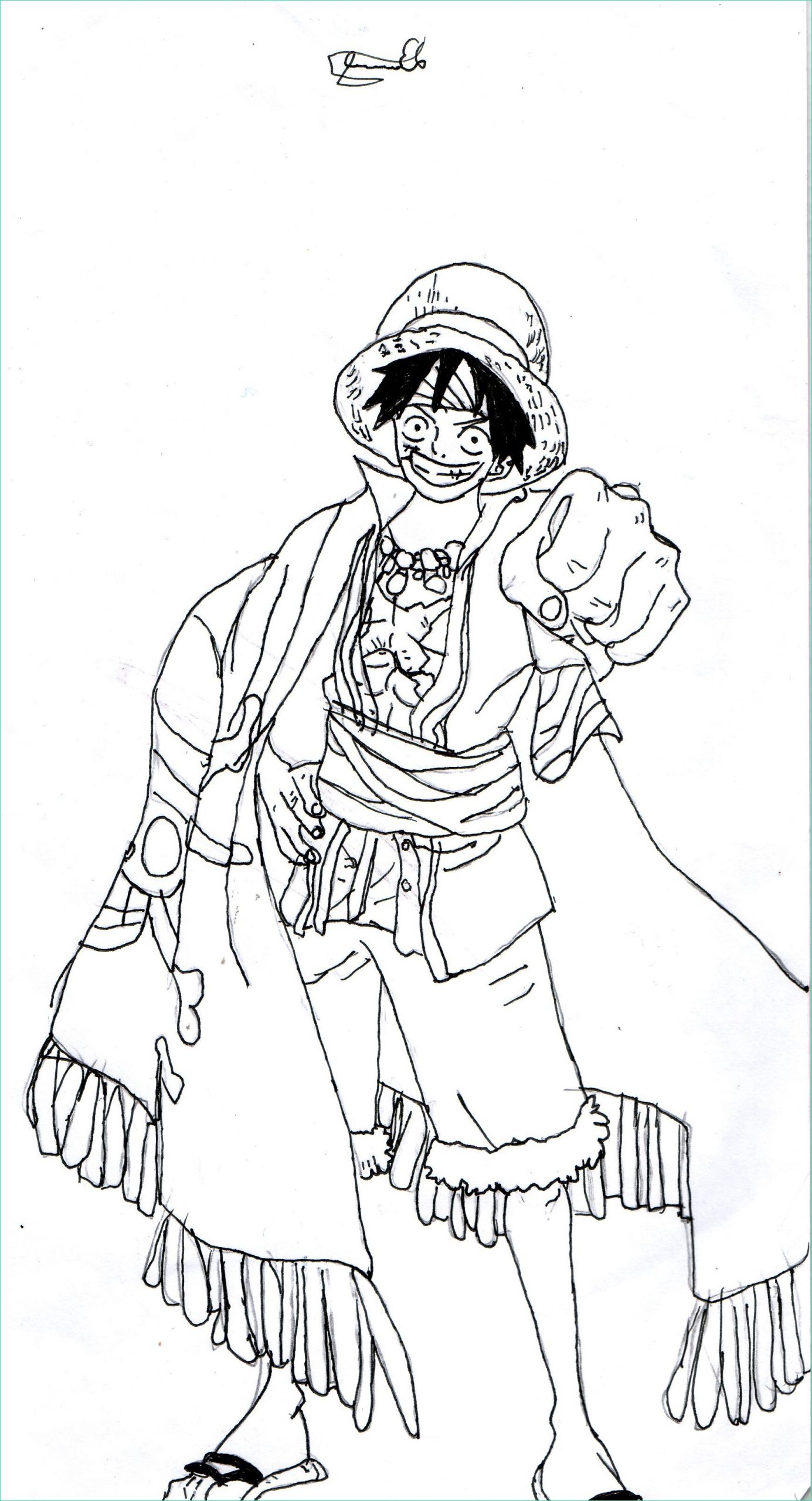 coloriage one piece luffy