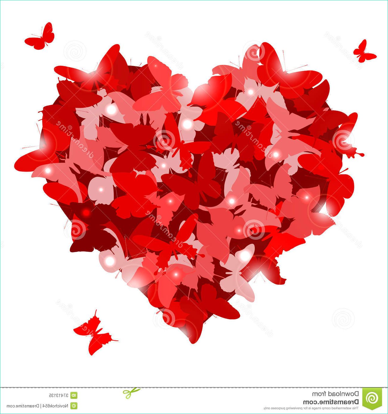 royalty free stock photo red heart butterflies valentine s day love concept vector illustration image
