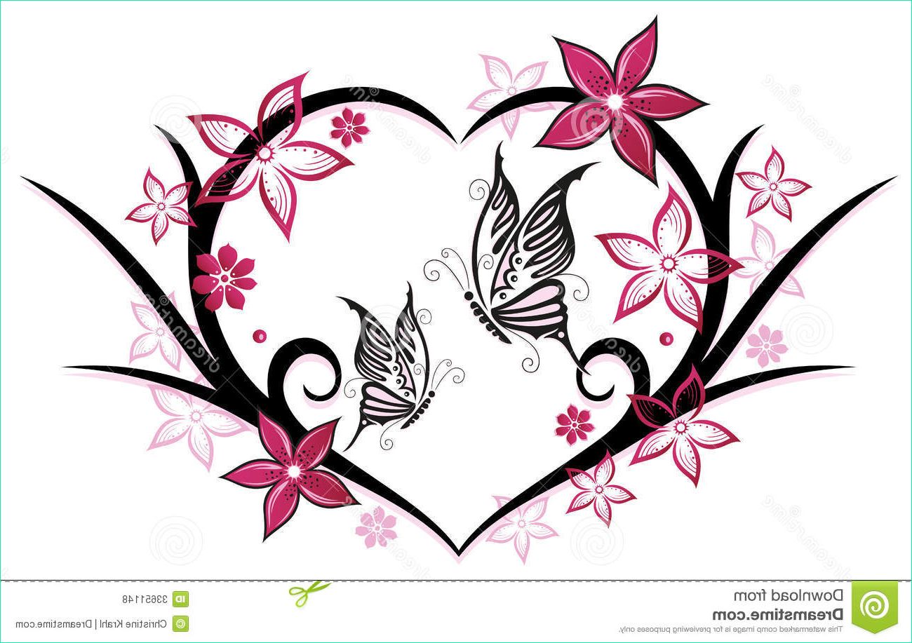 photos libres de droits coeur papillons fleurs image