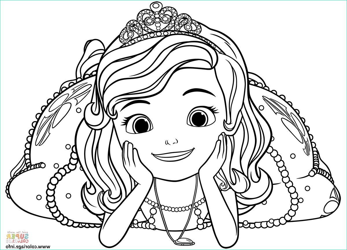 princesse sofia grand sourire coloriage dessin