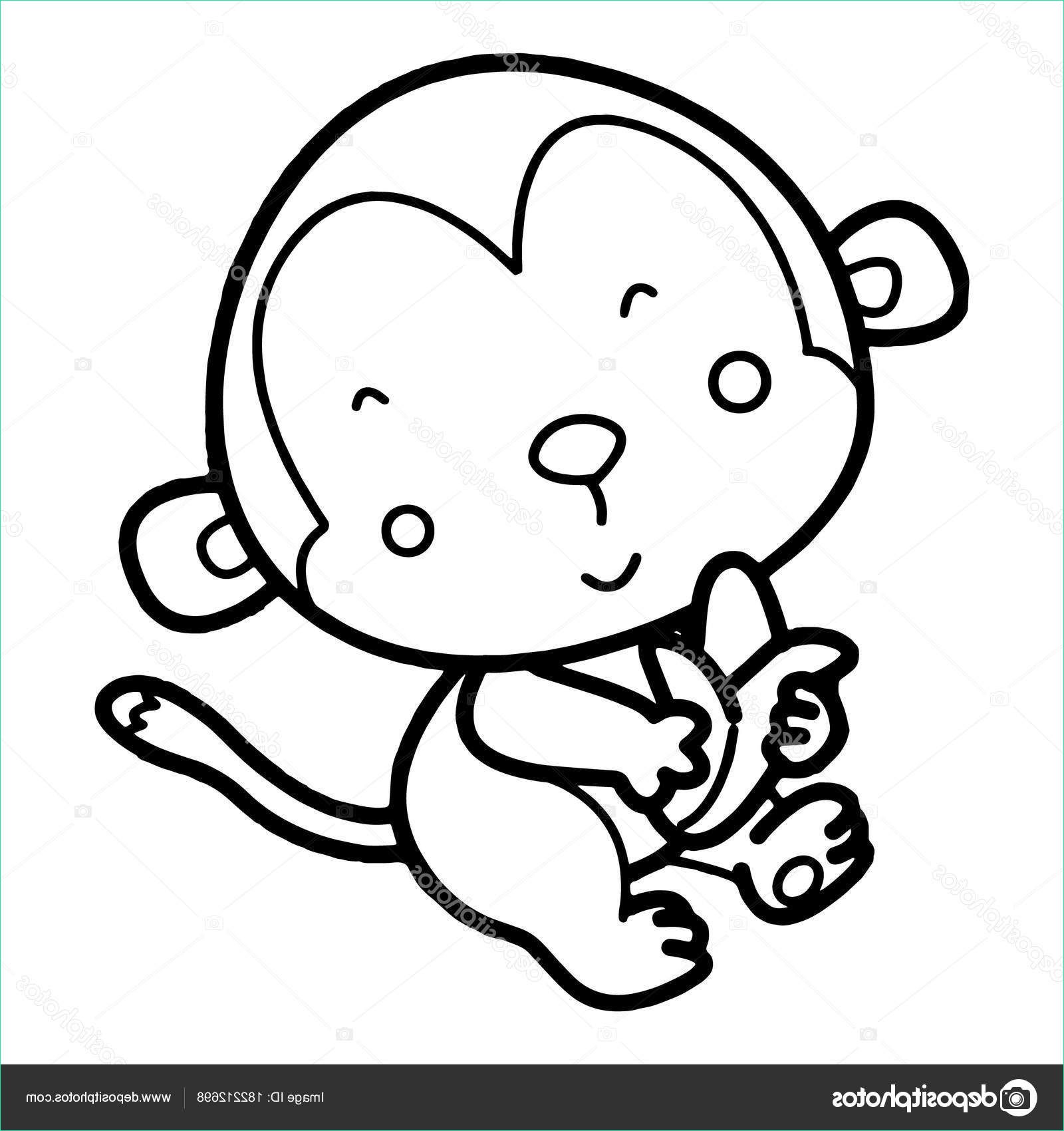 stock illustration cute cartoon monkey white background
