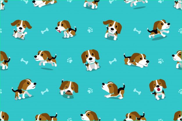 motif de dessin anime de vecteur beagle chien modele sans couture