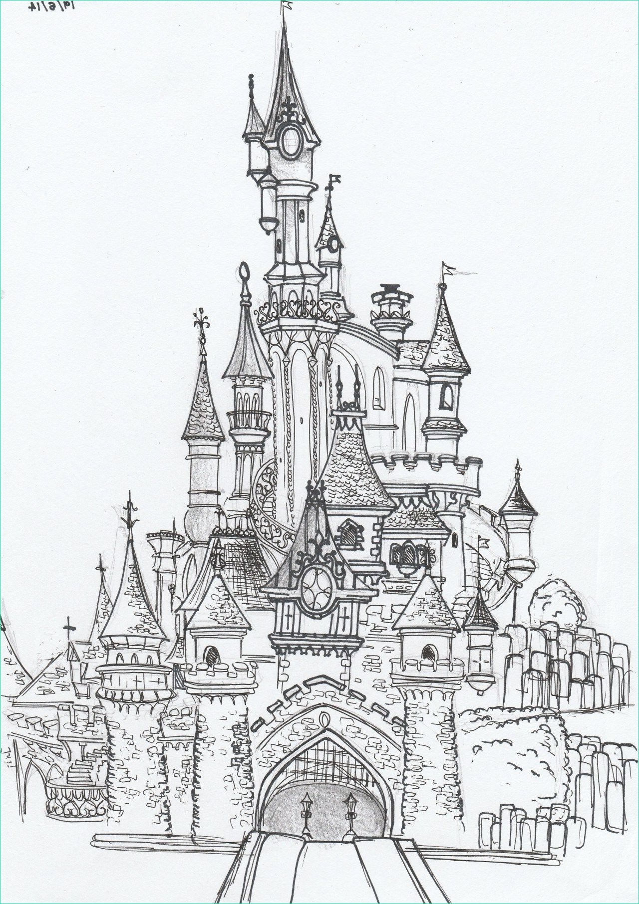 dessin chateau disney