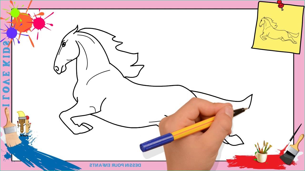 un cheval dessin facile
