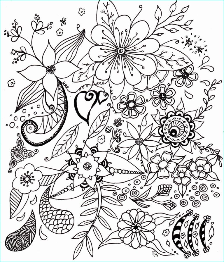 dessin adulte beau collection fleurs simples coloriage pour adultes d autres