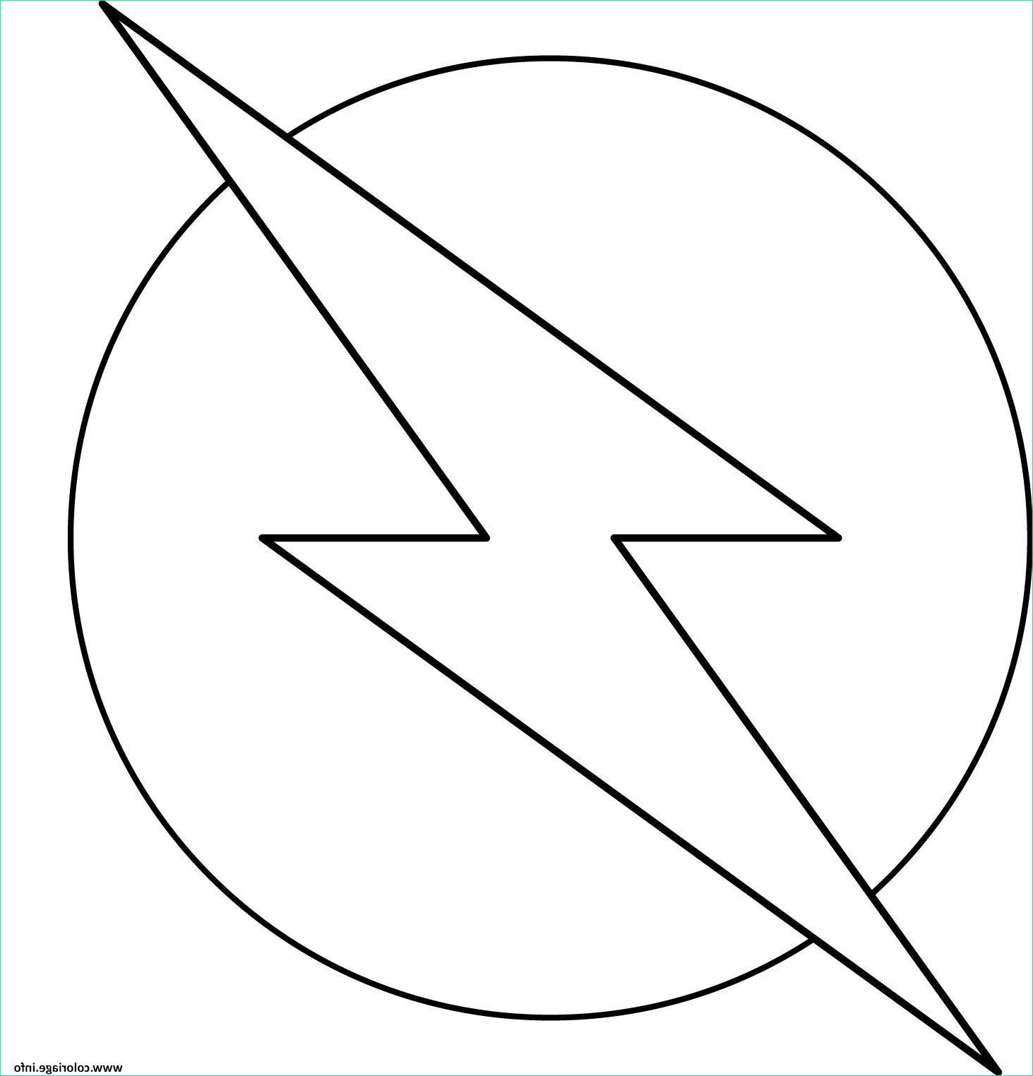 flash super heros logo officiel marvel coloriage