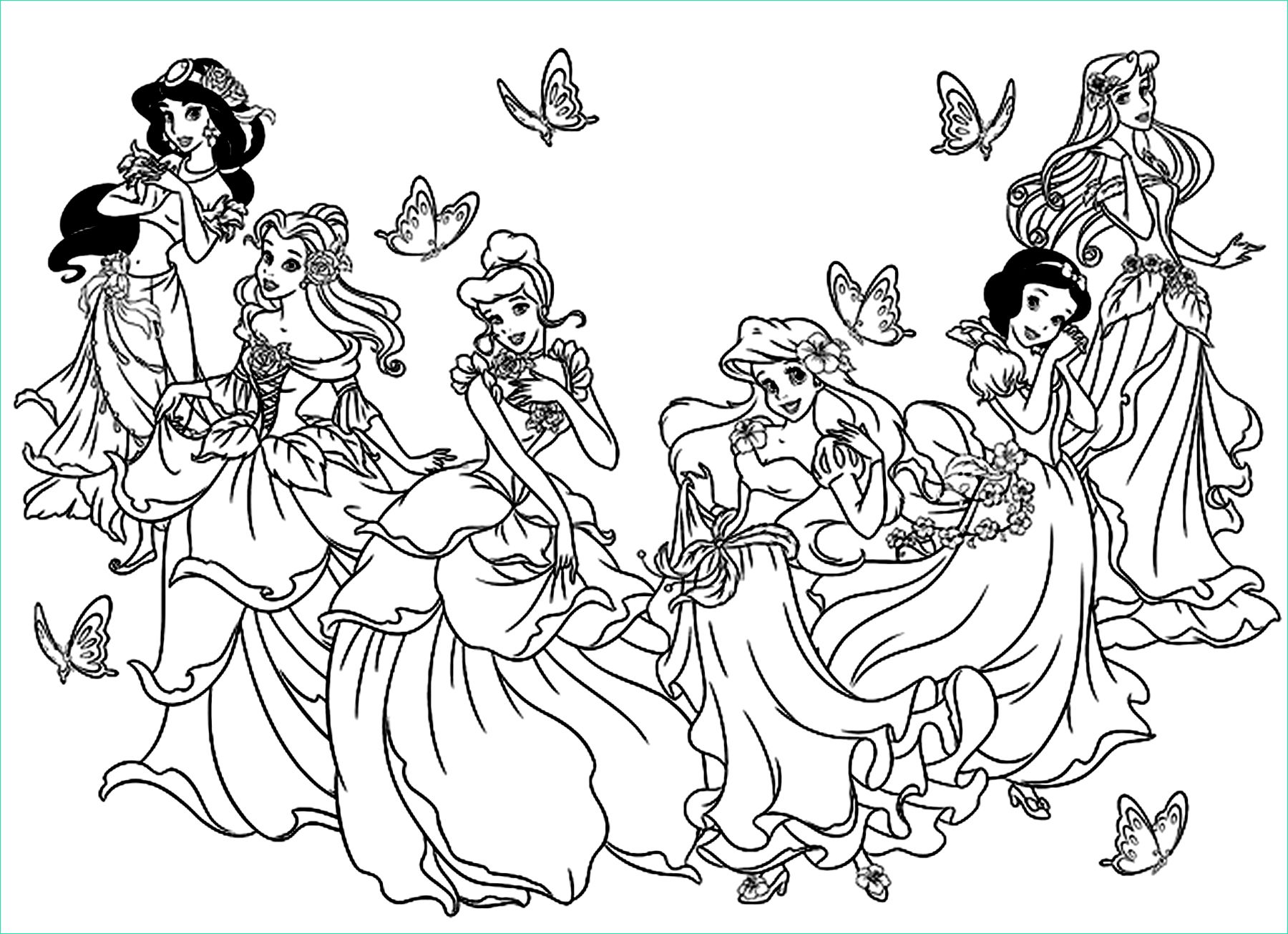 15 coloriage de toutes les princesses