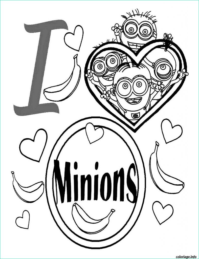 coloriage minion a imprimer inspirant collection coloriage dessin i love minions dessin