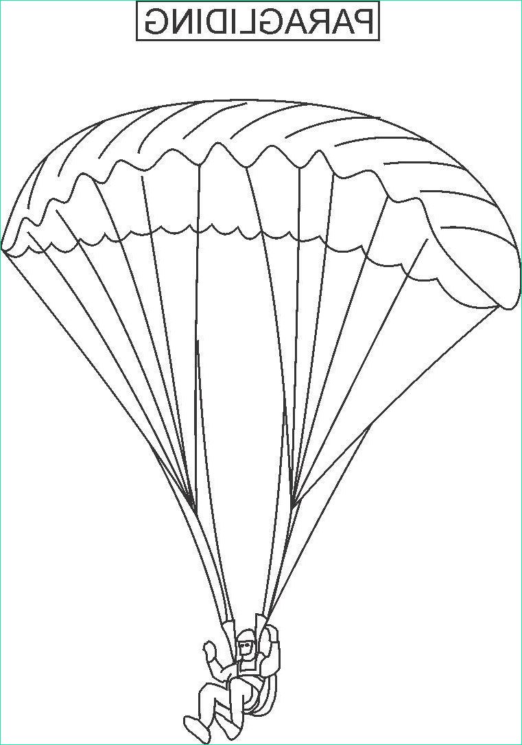 5543 Paragliding coloring printable page kids