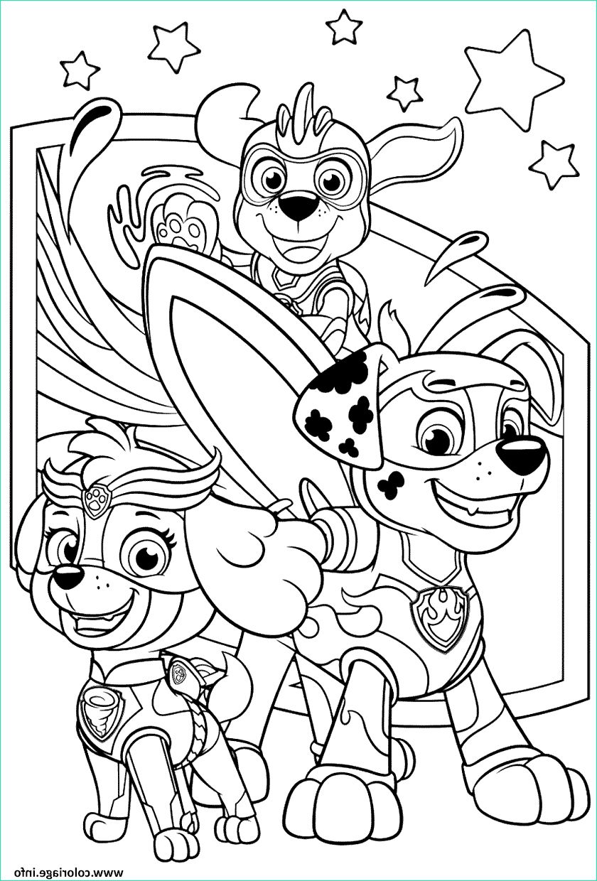 print pat patrouille mighty pups coloriage