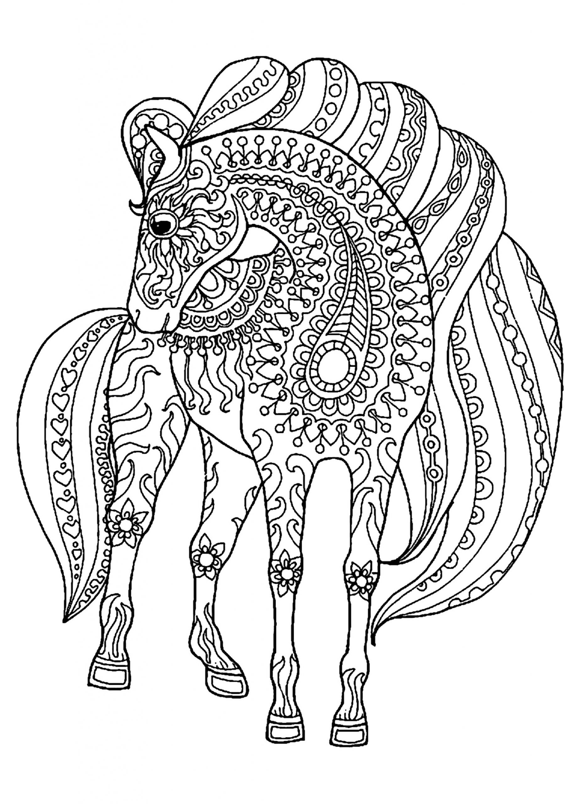 image=horses coloring horse simple zentangle patterns 1