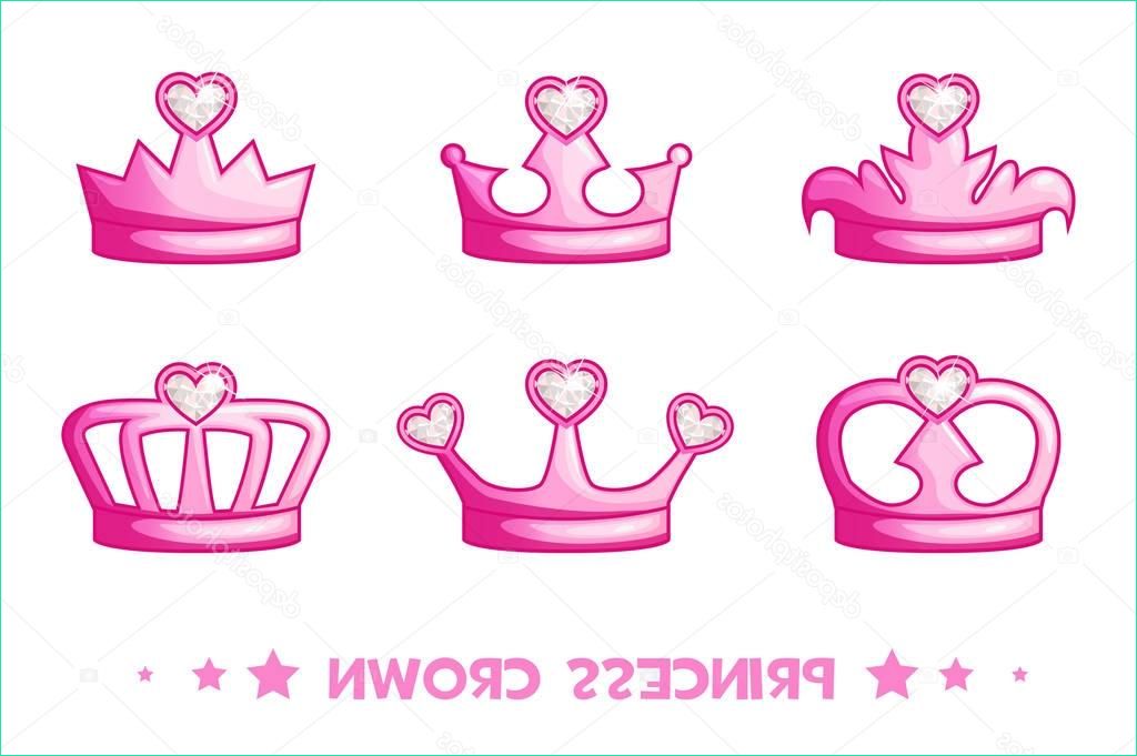 stock illustration cartoon pink crown de princess