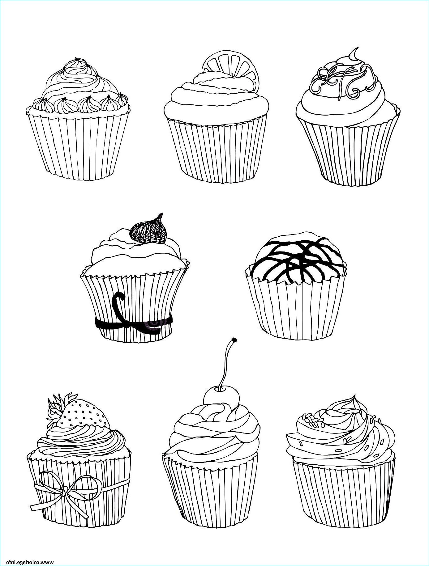 gratuit cupcakes coloriage dessin