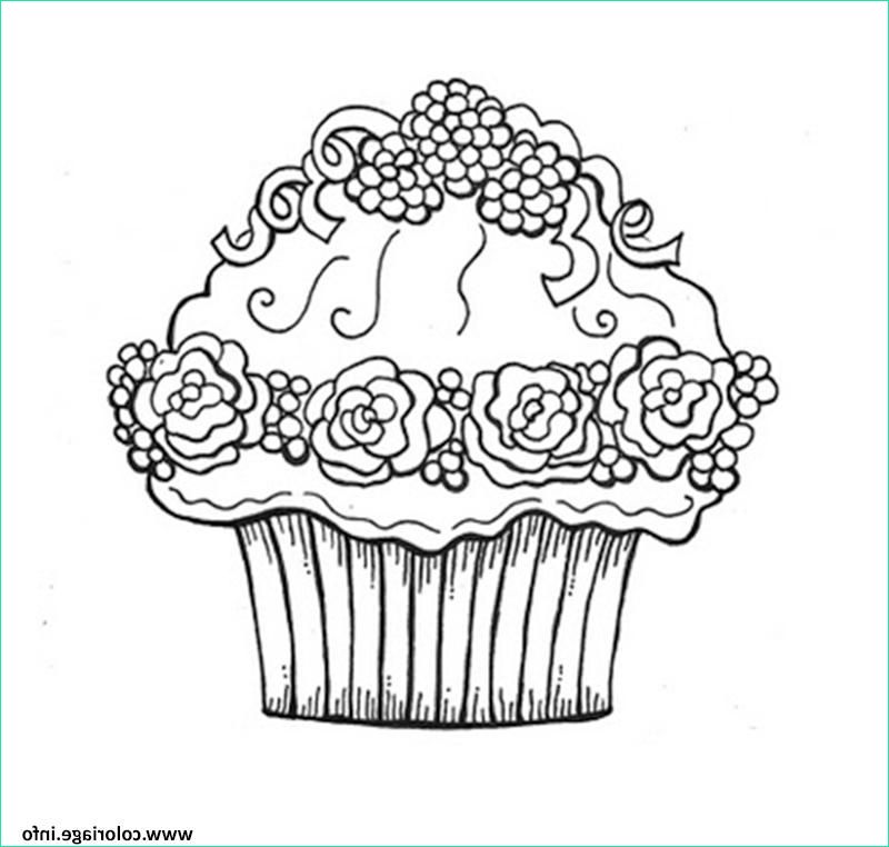 cupcake fleurs coloriage dessin