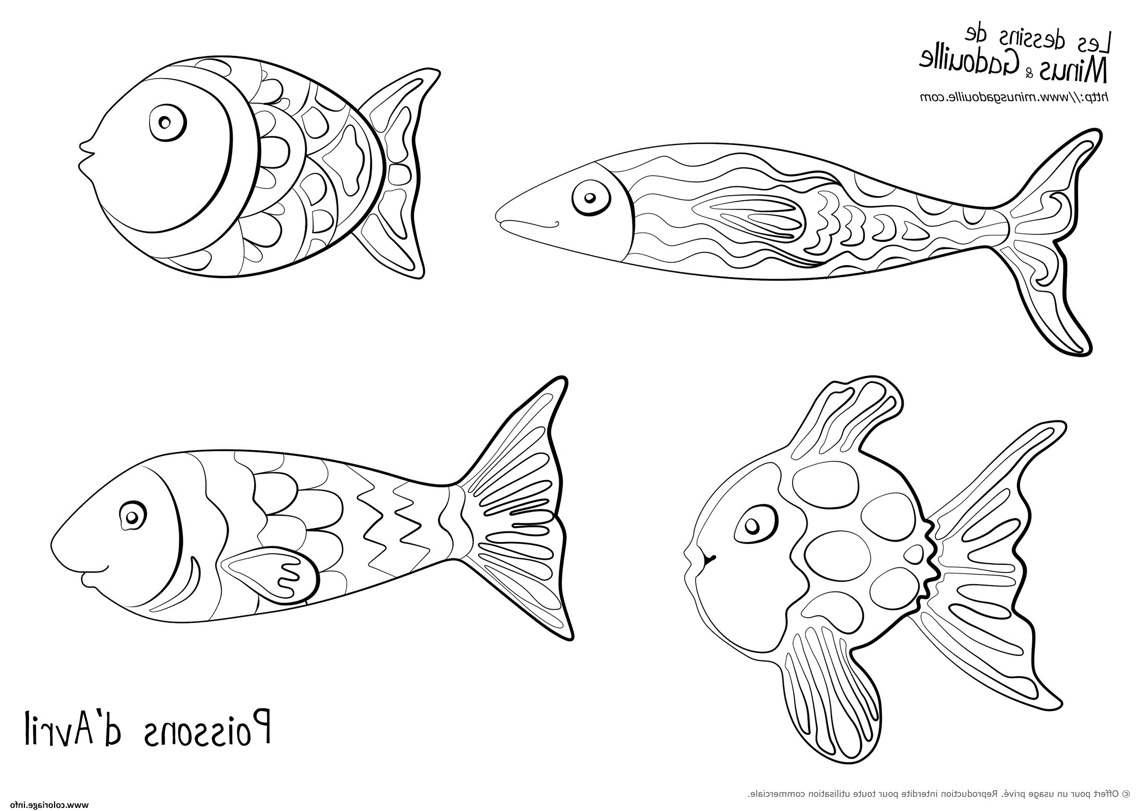 poisson d avril par minus et gadouille coloriage dessin