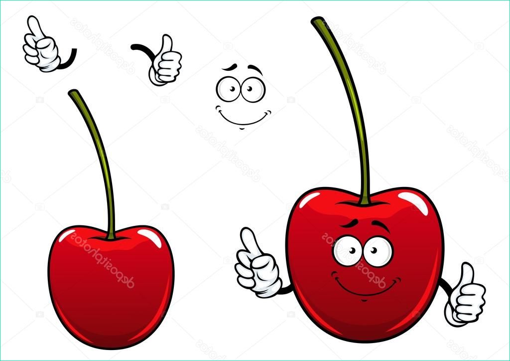 stock illustration fresh sweet cherry fruit cartoon