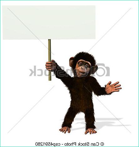 tenue signe dessin animé chimpanzé
