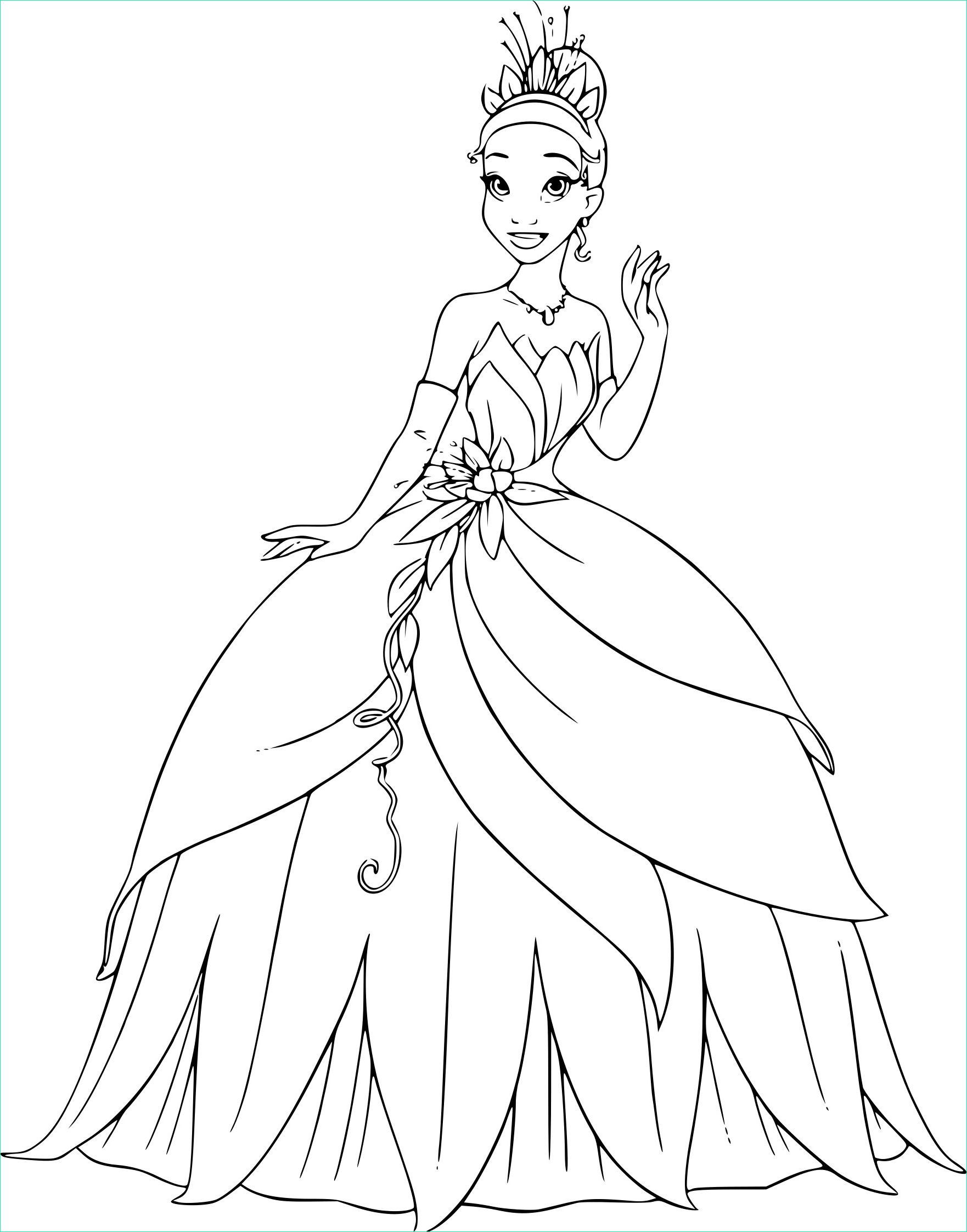coloriage princesse tiana