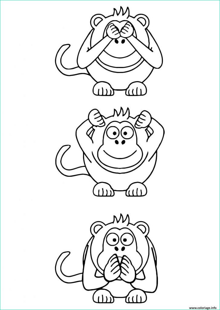 dessin de singe facile elegant photos coloriage trois singes facile dessin