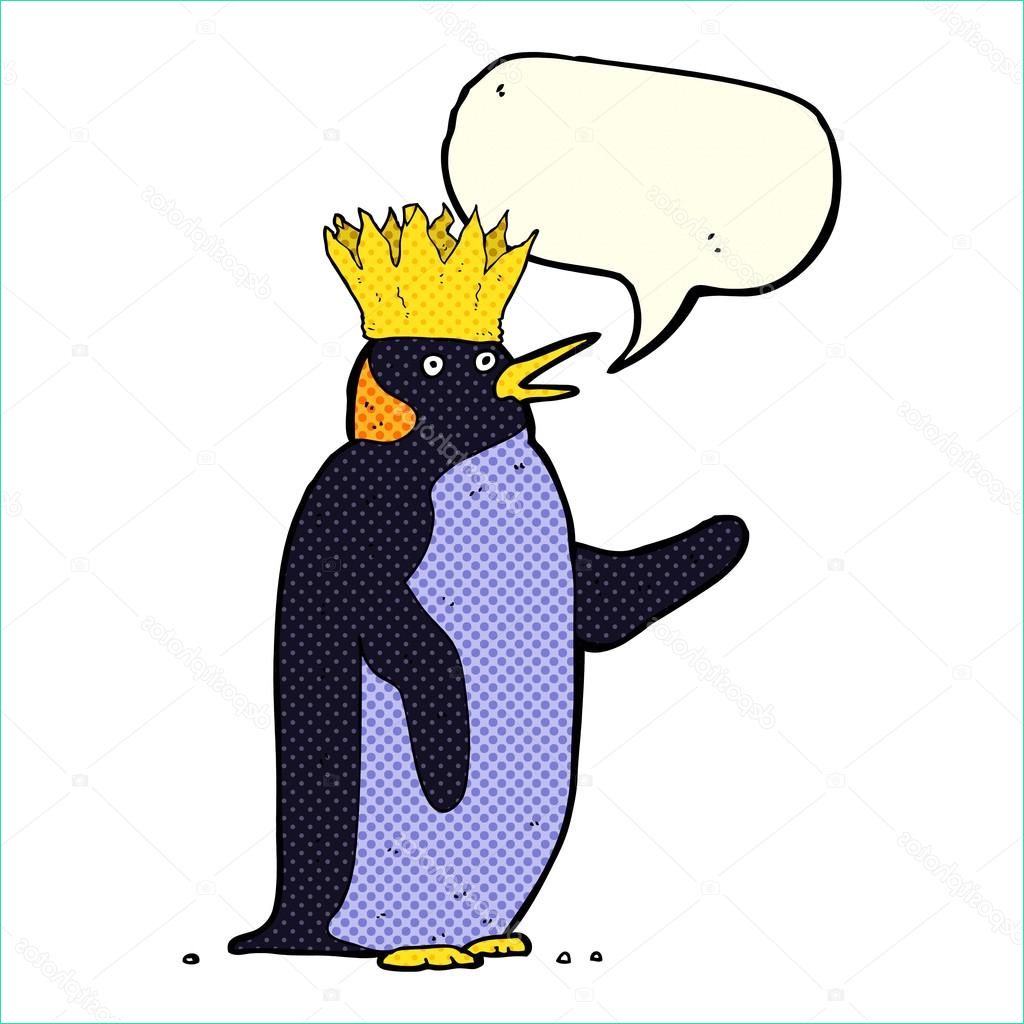 stock illustration cartoon emperor penguin waving with