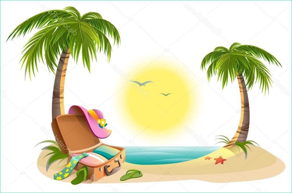 stock illustration beach holidays on summer vacations