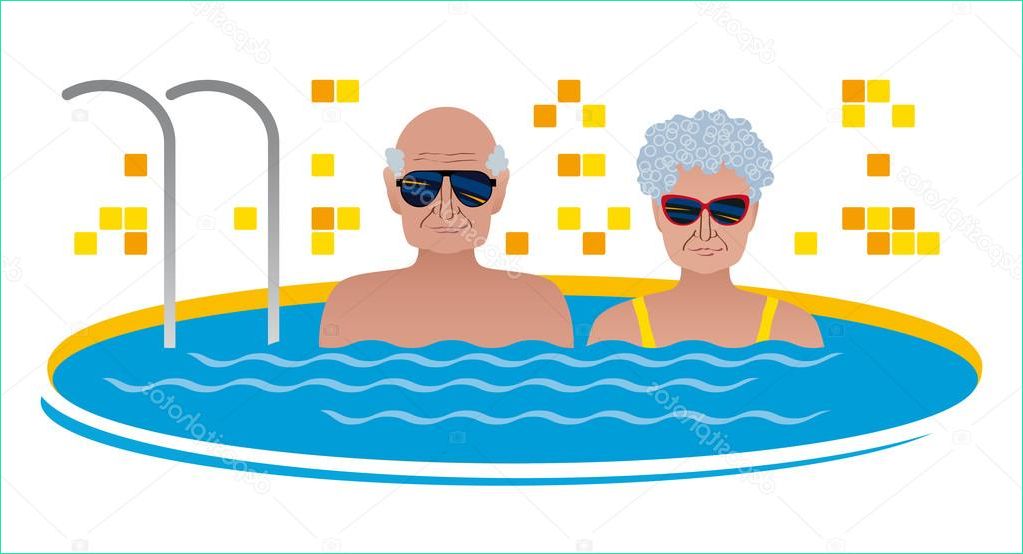 stock illustration smiling elderly couple europeans in