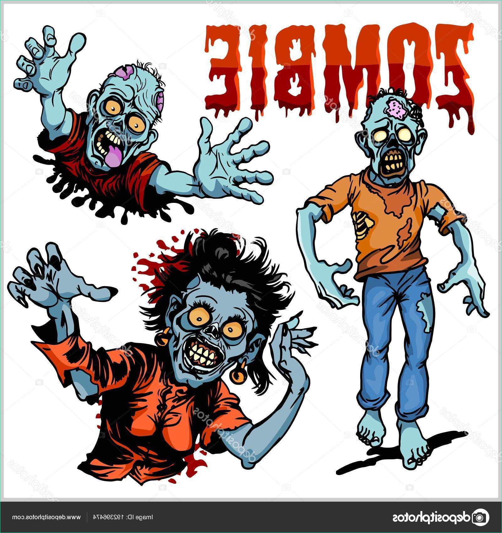 stock illustration zombie ic set cartoon zombie