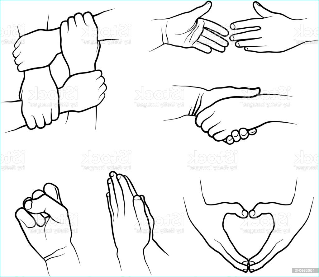 hand signs gestures black and white royalty free vector icon set gm