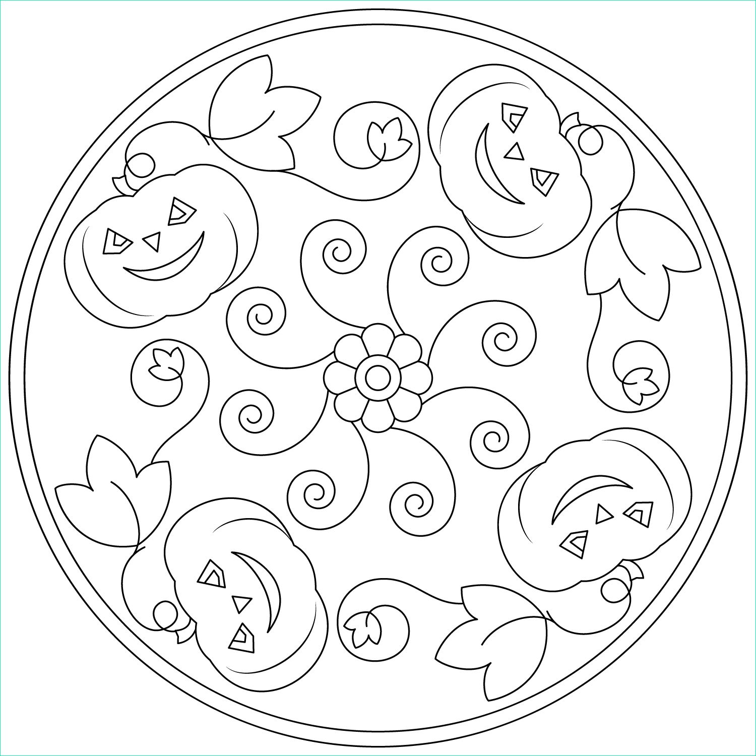 halloween mandala coloring pages for kids 2