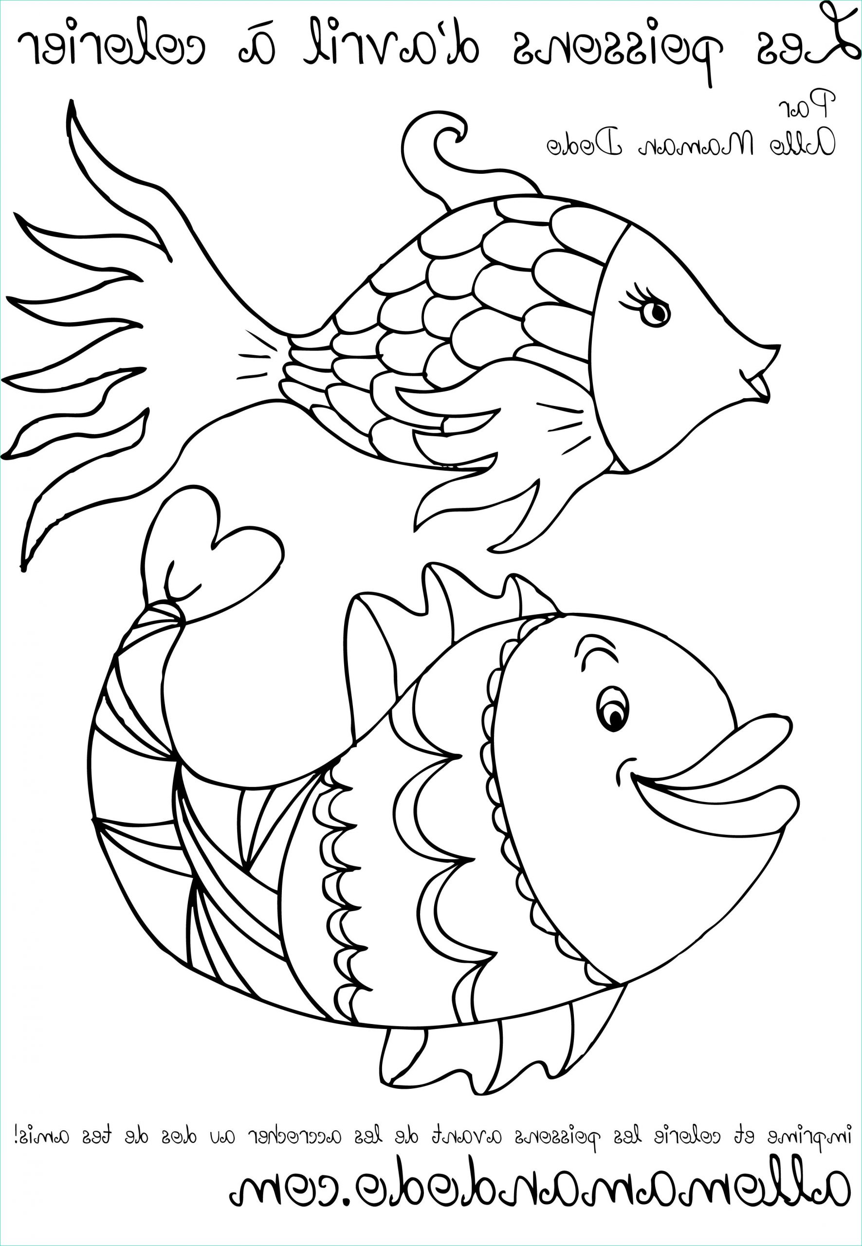coloriage poisson avril imprimer