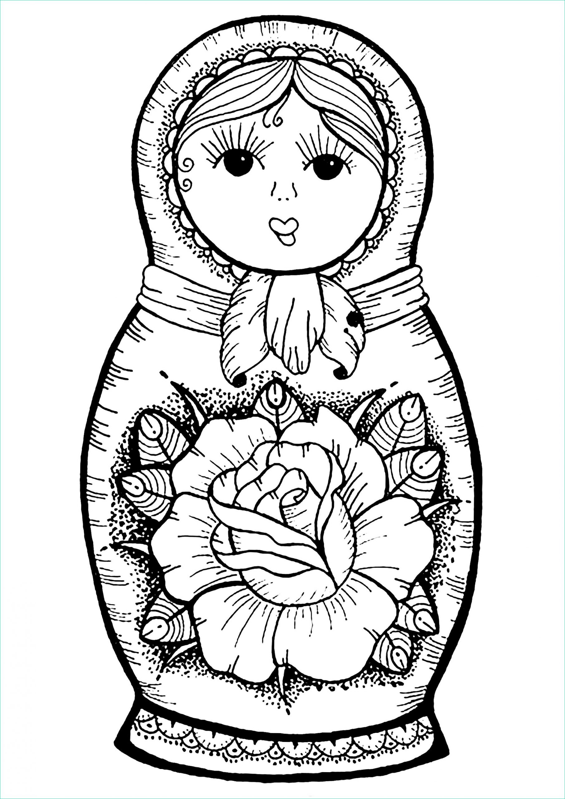 image=poupees russes coloriage poupee russe et fleur dessin main 1