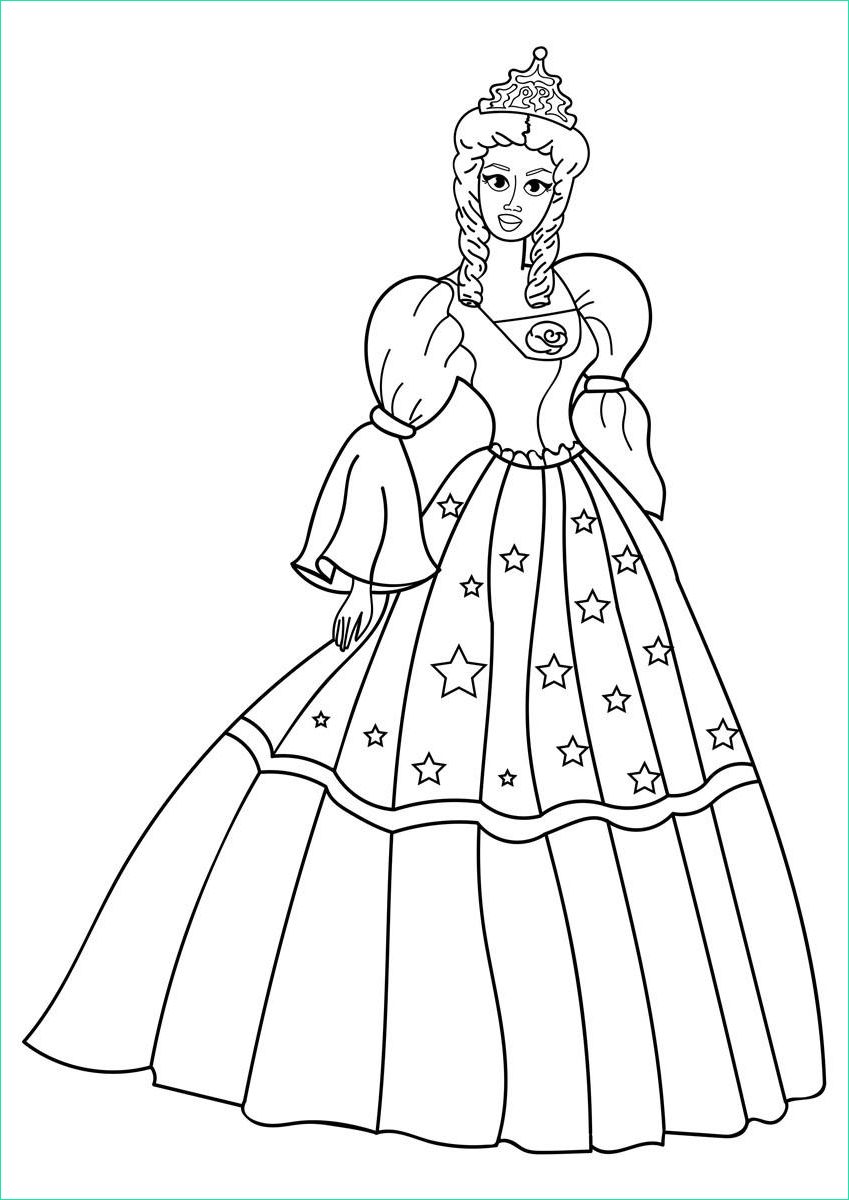 coloriage princesse avec robe i