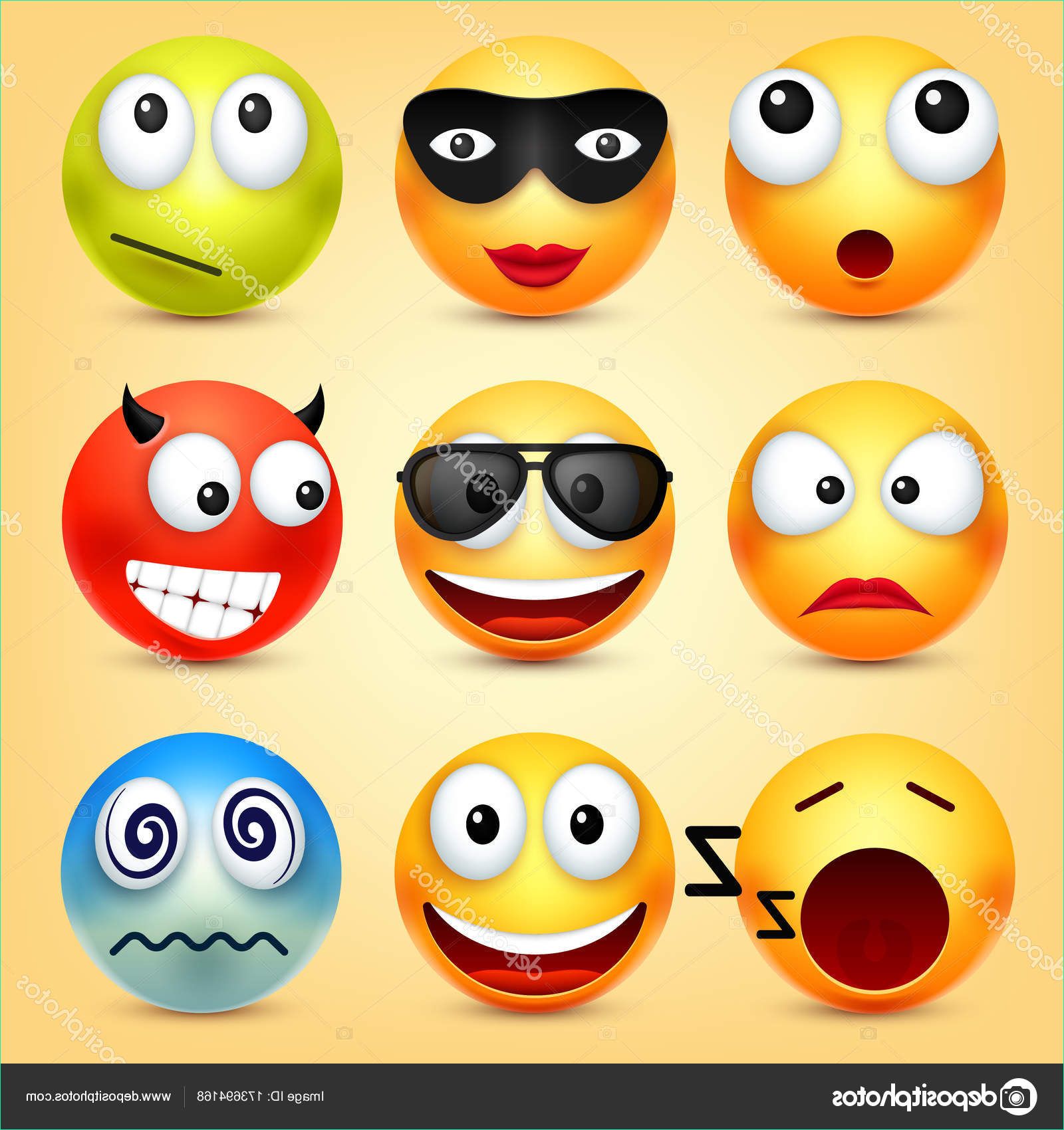 stock illustration smileyemoticons set yellow face with