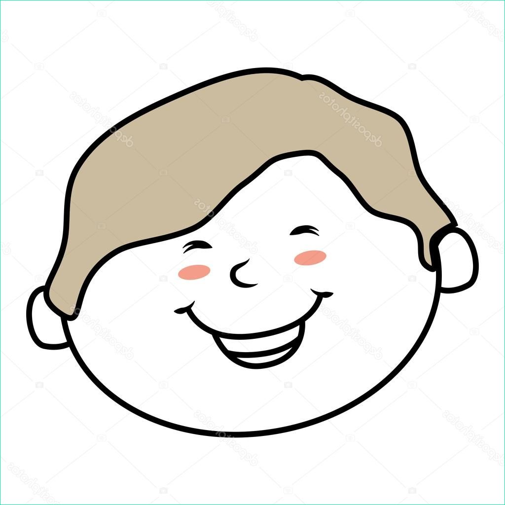 stock illustration face boy smile isolated icon