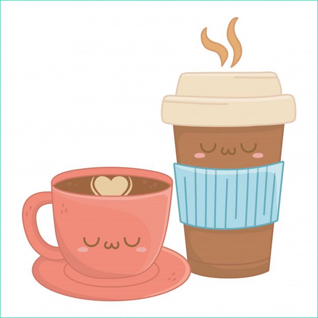 kawaii dessin anime tasse cafe
