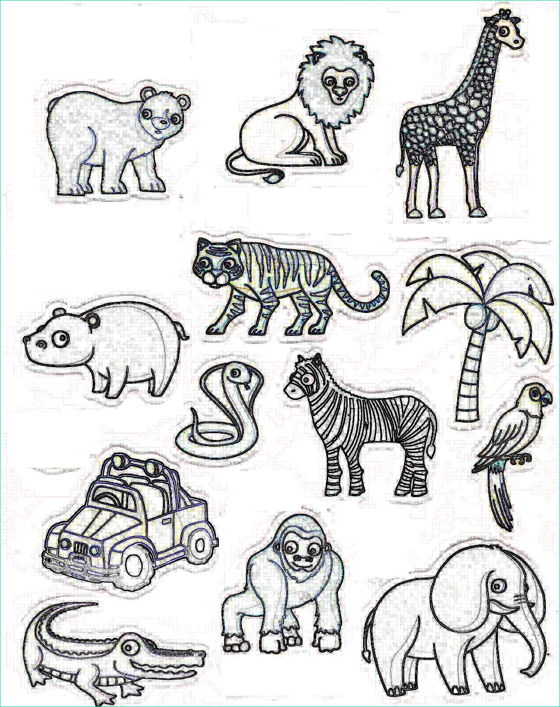 coloriage des animaux de la jungle africaine