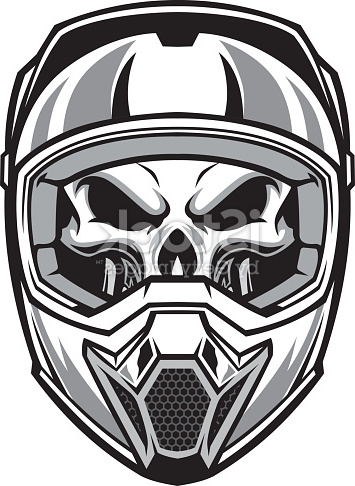 skull wearing motocross helmet gm