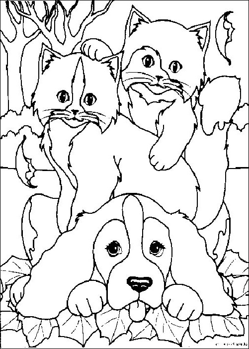 dessin de chat et chien a imprimer