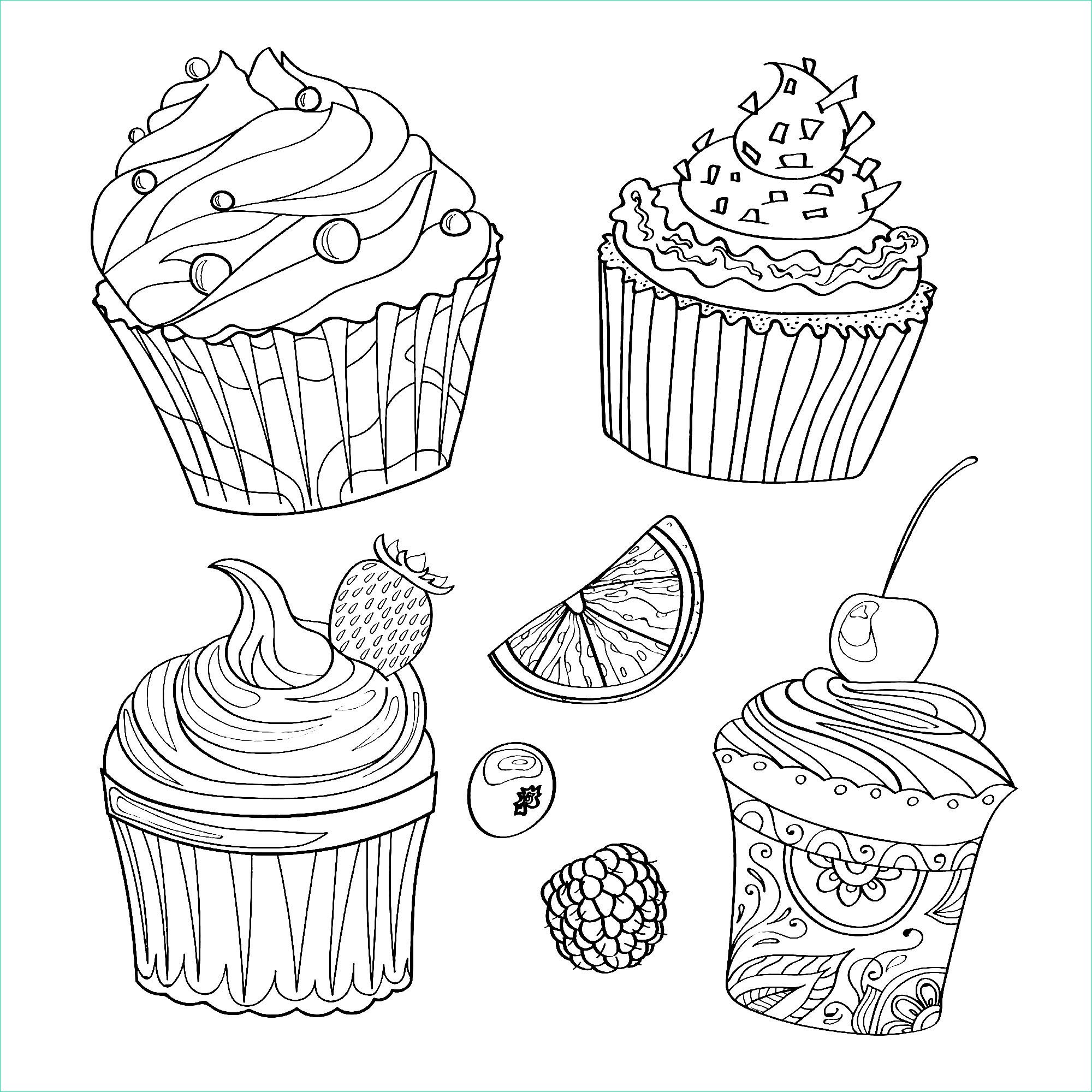 image=cupcakes et gateaux coloriage enfant quatre cupcakes 1