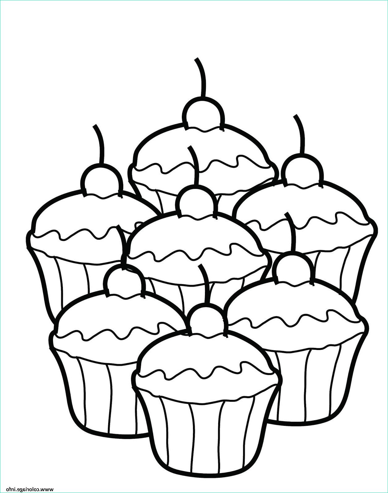 quatres cupcakes coloriage