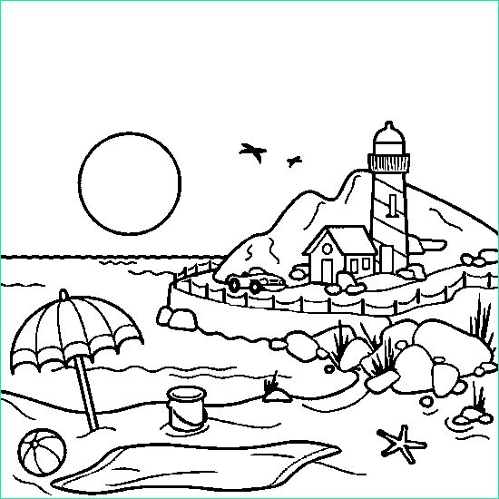 coloriage paysages mer