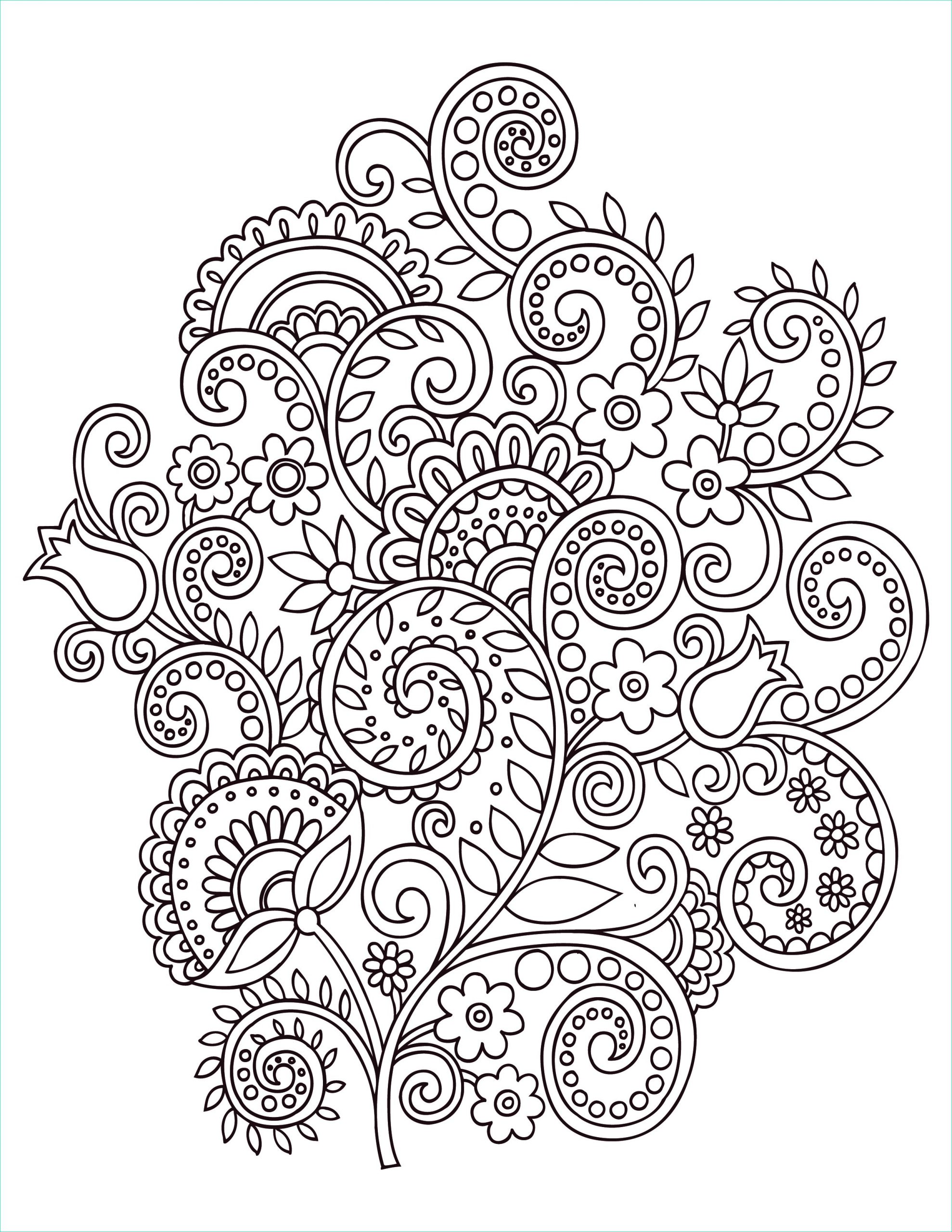 fleurs doodle coloriage anti stress gratuit